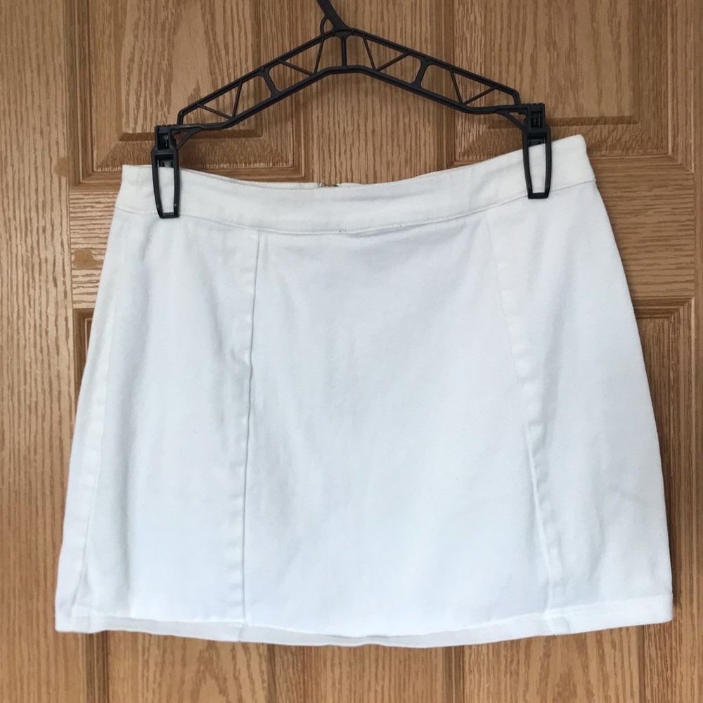 White mini skirt